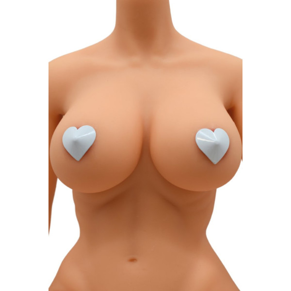 Nipple Métal blanc Cache tétons cœur 